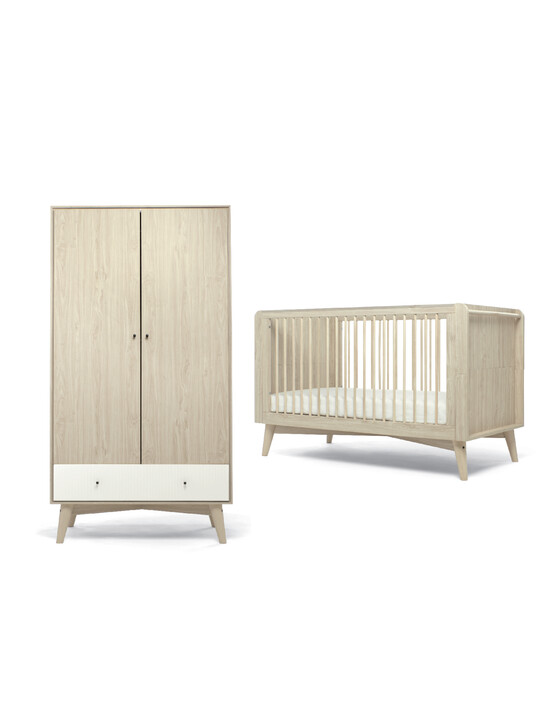 Coxley - Natural White 2 Piece Cotbed Set with Wardrobe image number 1